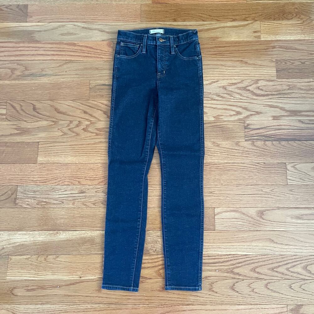Madewell Jeans Womens 25 Blue 10" High Rise Skinny Lucille Wash Denim Pant H2245